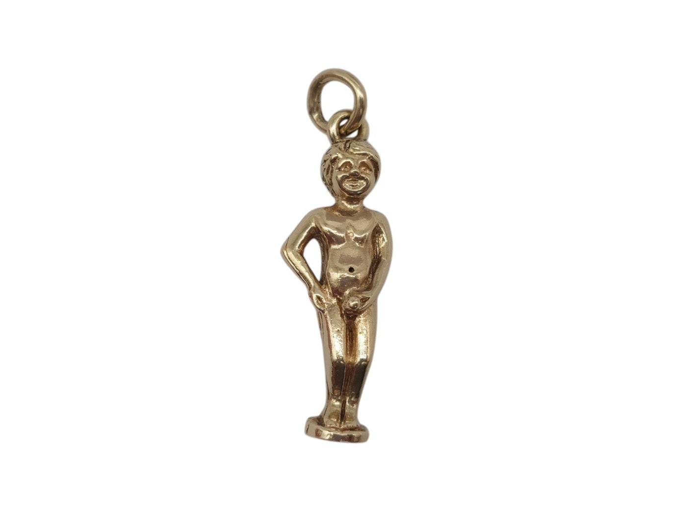9ct 375 Yellow Gold Manneken Pis Charm 1963 L 2.0 cm 2.5 g.