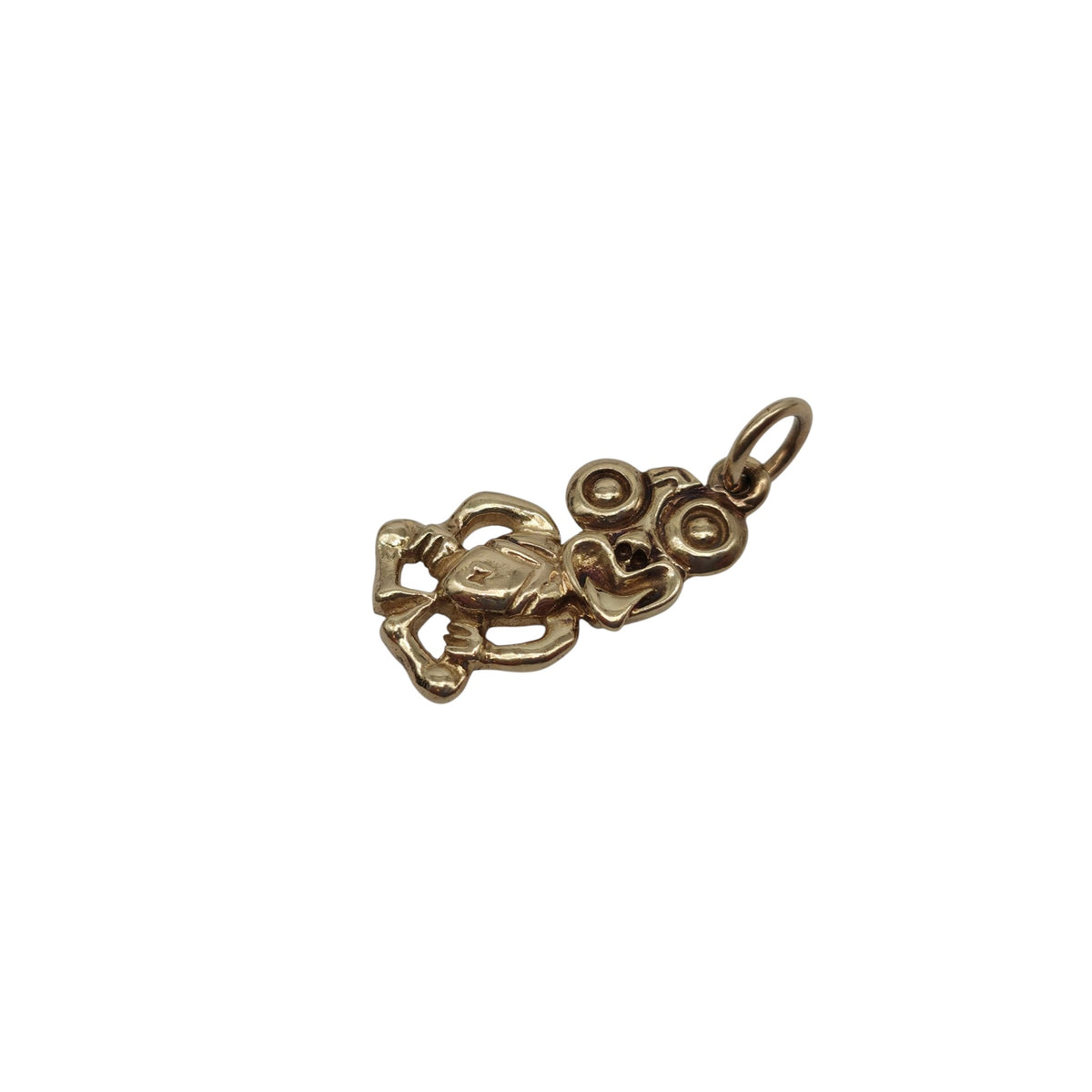 9ct Yellow Gold Maori Hei Tiki Charm L 1.6 cm 1.2 g.