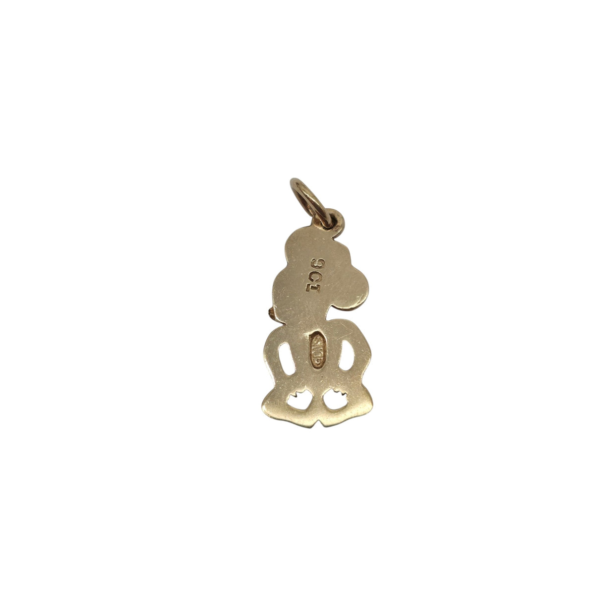 9ct Yellow Gold Maori Hei Tiki Charm L 1.6 cm 1.2 g.