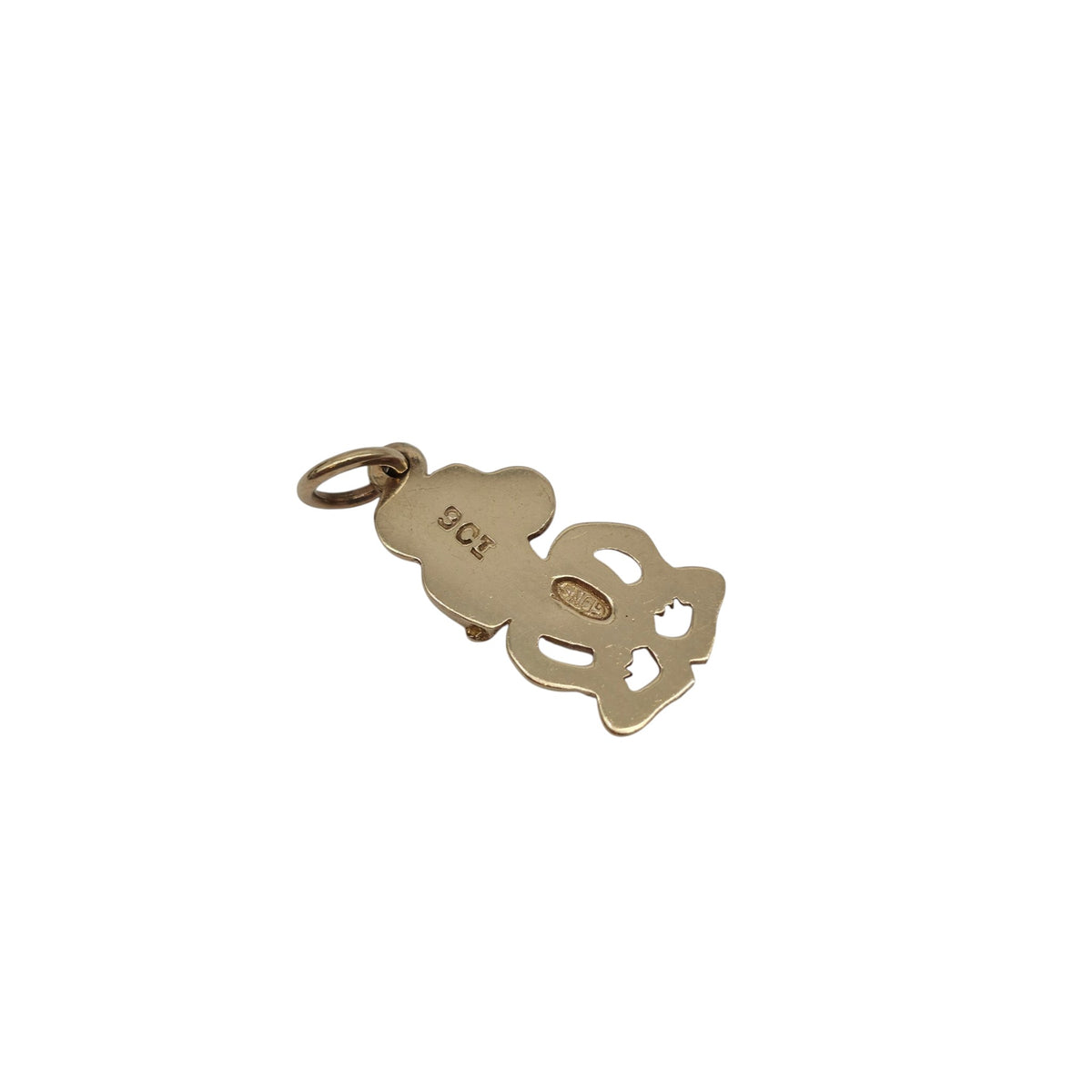 9ct Yellow Gold Maori Hei Tiki Charm L 1.6 cm 1.2 g.