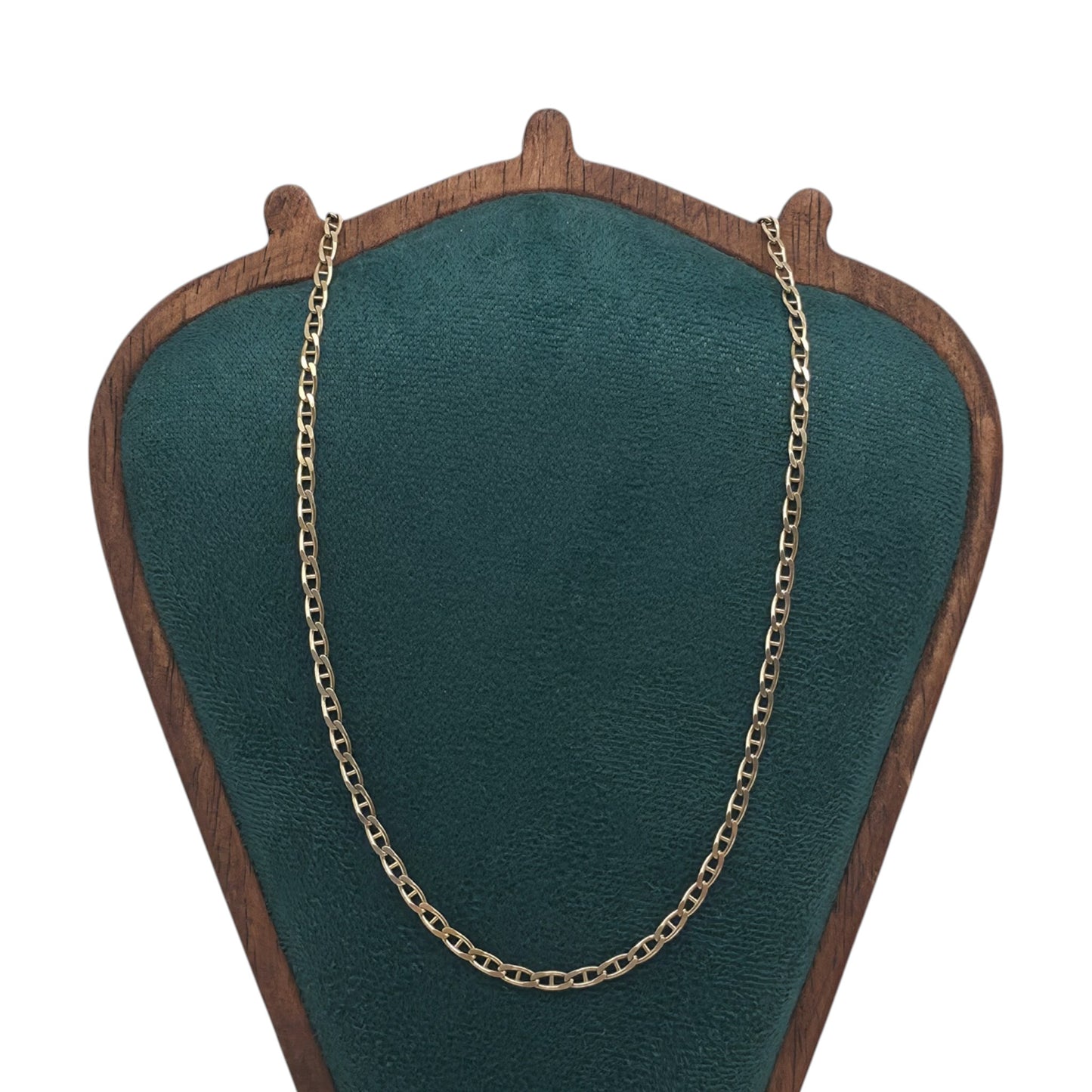 9ct 375 Yellow Gold Mariner Anchor Chain 1984 L 60.6 cm 8.8 g.