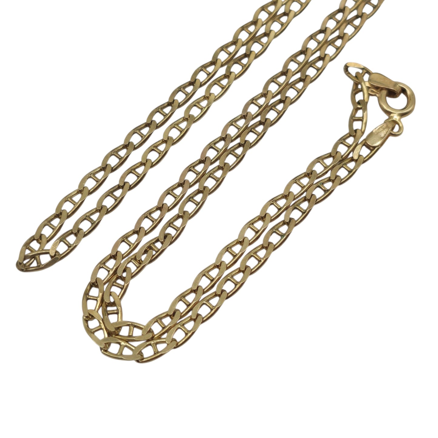 9ct 375 Yellow Gold Mariner Anchor Chain 1984 L 60.6 cm 8.8 g.