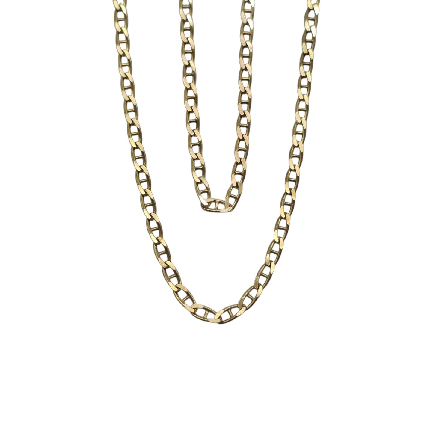 9ct 375 Yellow Gold Mariner Anchor Chain 1984 L 60.6 cm 8.8 g.