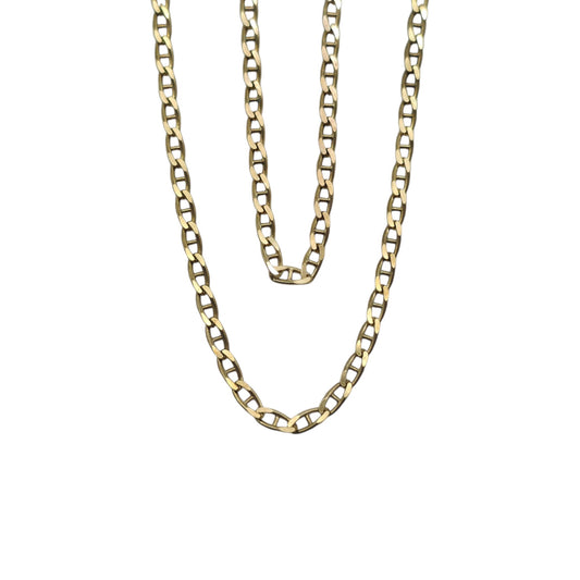 9ct 375 Yellow Gold Mariner Anchor Chain 1984 L 60.6 cm 8.8 g.