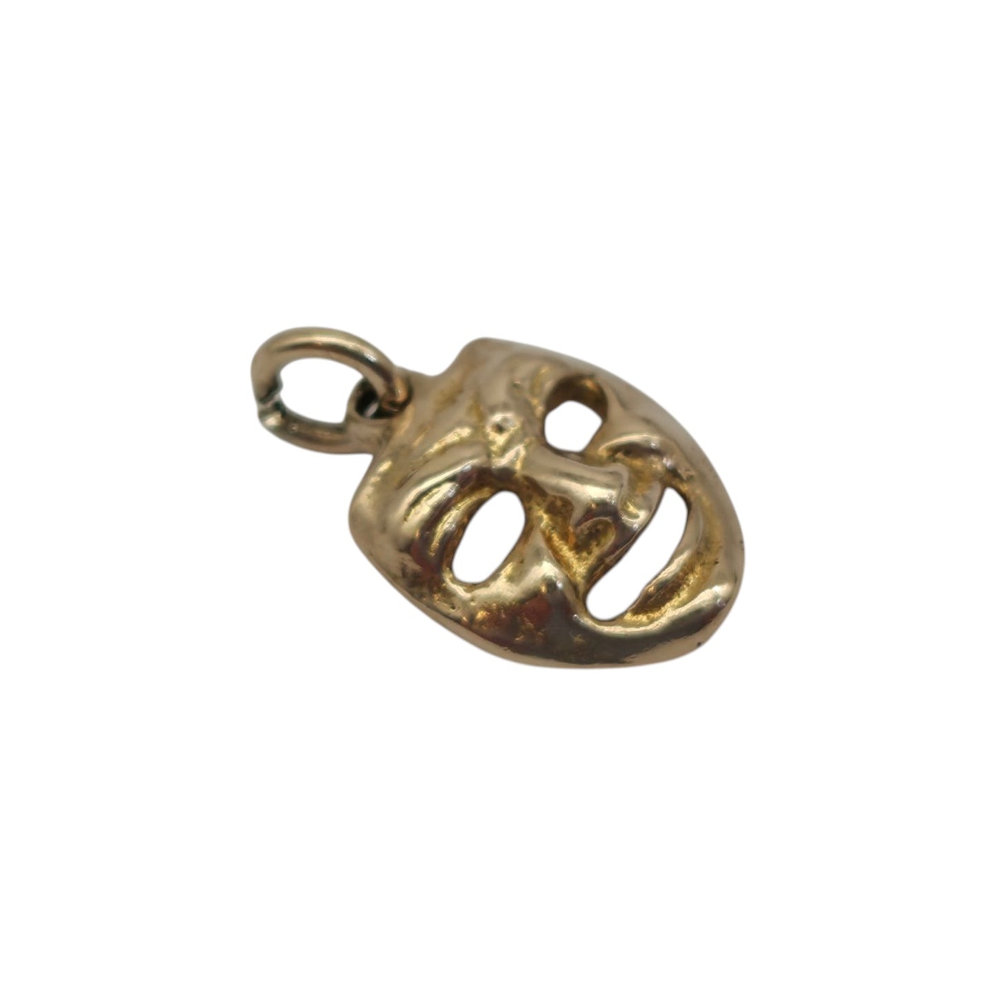 9ct 375 Yellow Gold Mask Charm 1956 L 0.9 cm 0.8 g.