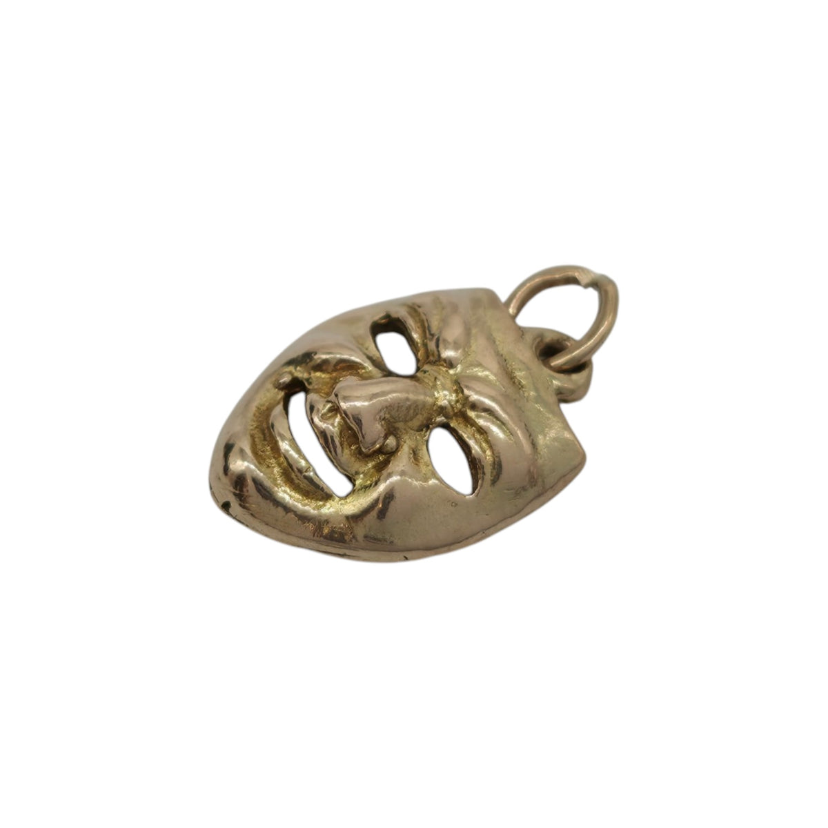 9ct 375 Yellow Gold Mask Charm 1950 L 1.1 cm 1.2 g.