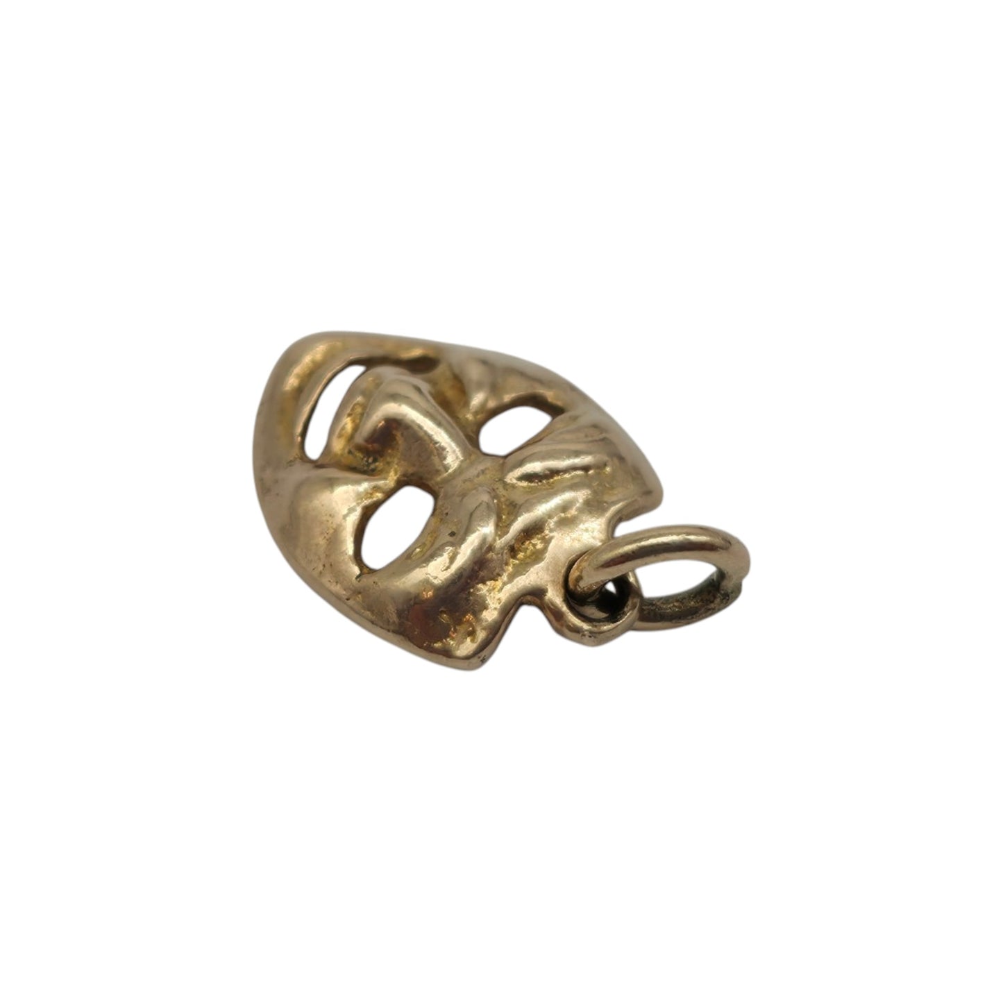 9ct 375 Yellow Gold Mask Charm 1956 L 0.9 cm 0.8 g.