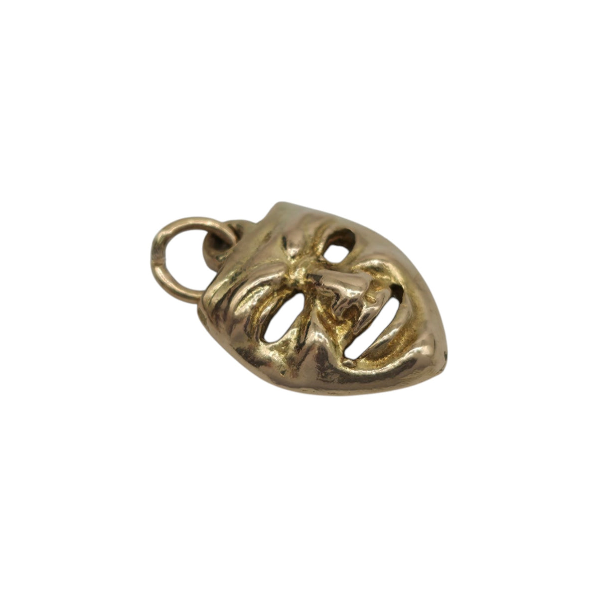 9ct 375 Yellow Gold Mask Charm 1950 L 1.1 cm 1.2 g.