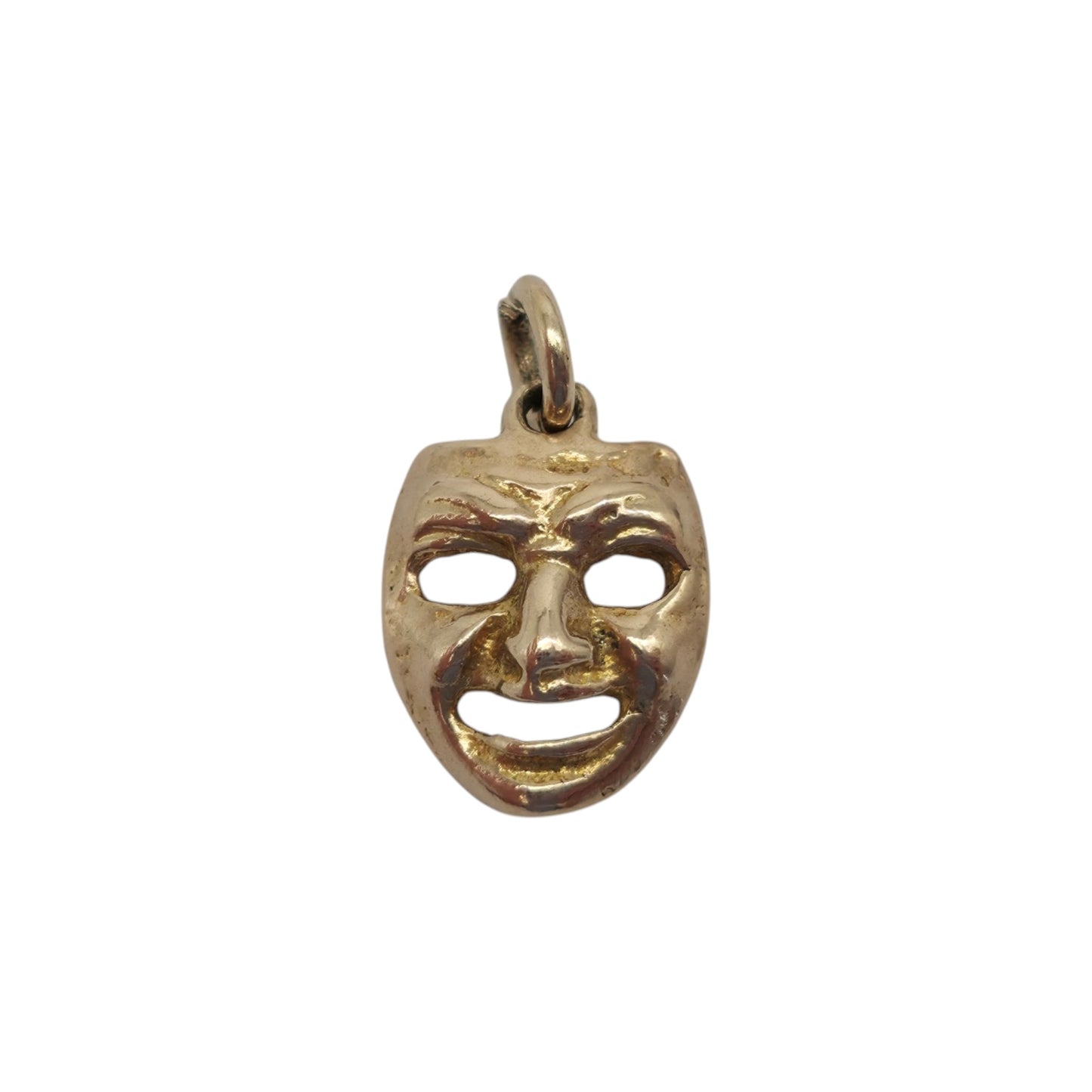 9ct 375 Yellow Gold Mask Charm 1956 L 0.9 cm 0.8 g.