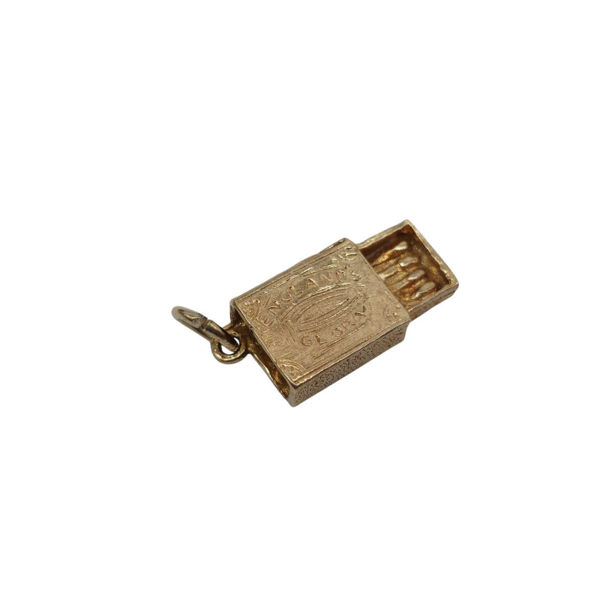 9ct 375 Yellow Gold "England's Glory" Matchbox Charm 1975 L 1.6 cm 3.1 g.