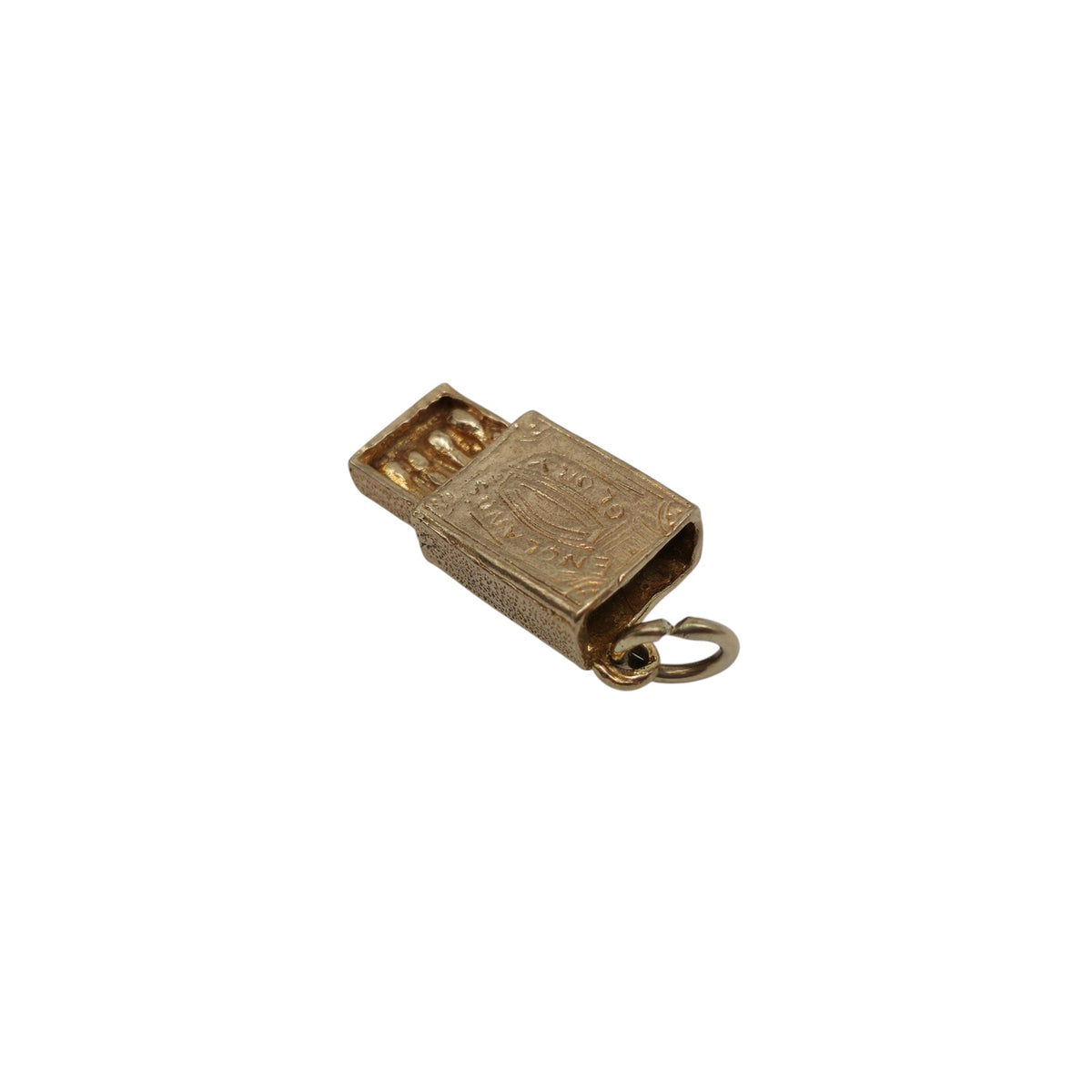 9ct 375 Yellow Gold "England's Glory" Matchbox Charm 1975 L 1.6 cm 3.1 g.
