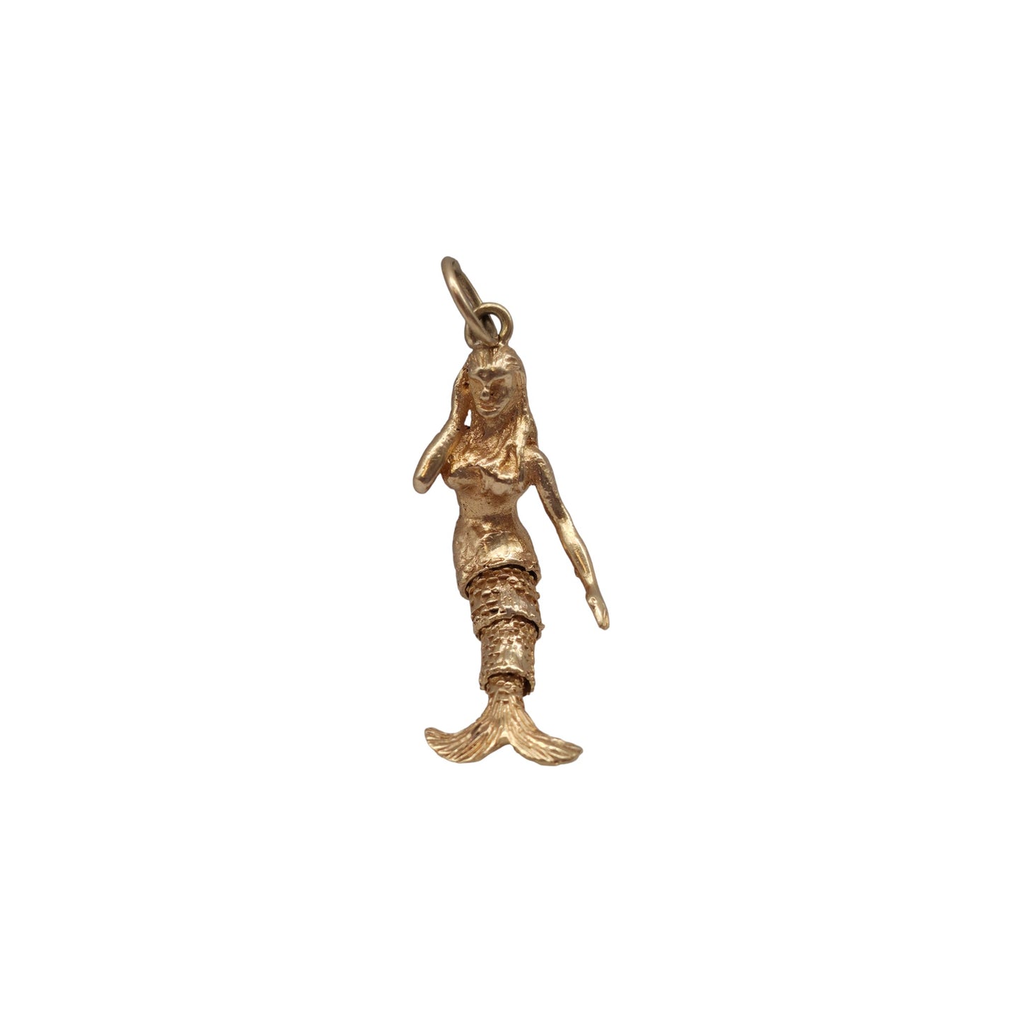 9ct 375 Yellow Gold Articulated Mermaid Charm c.1970 L 2.7 cm 4.0 g.