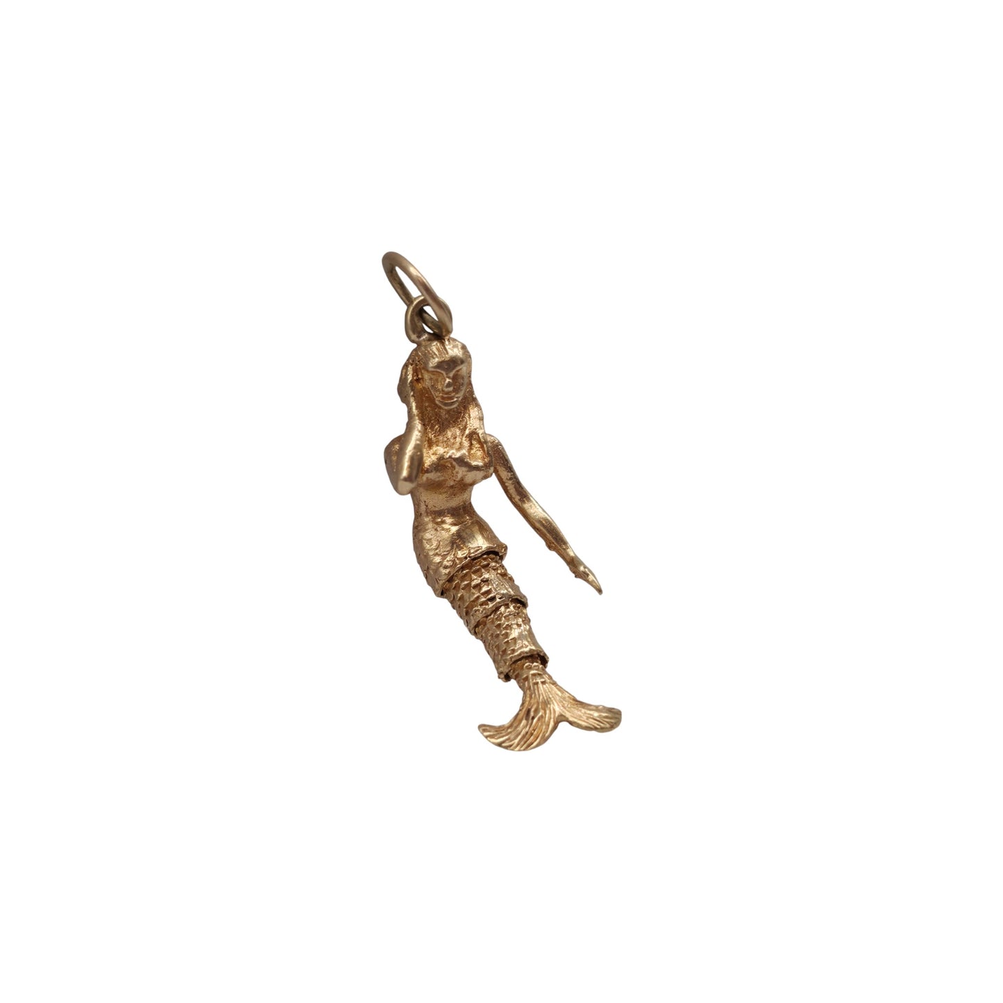 9ct 375 Yellow Gold Articulated Mermaid Charm c.1970 L 2.7 cm 4.0 g.