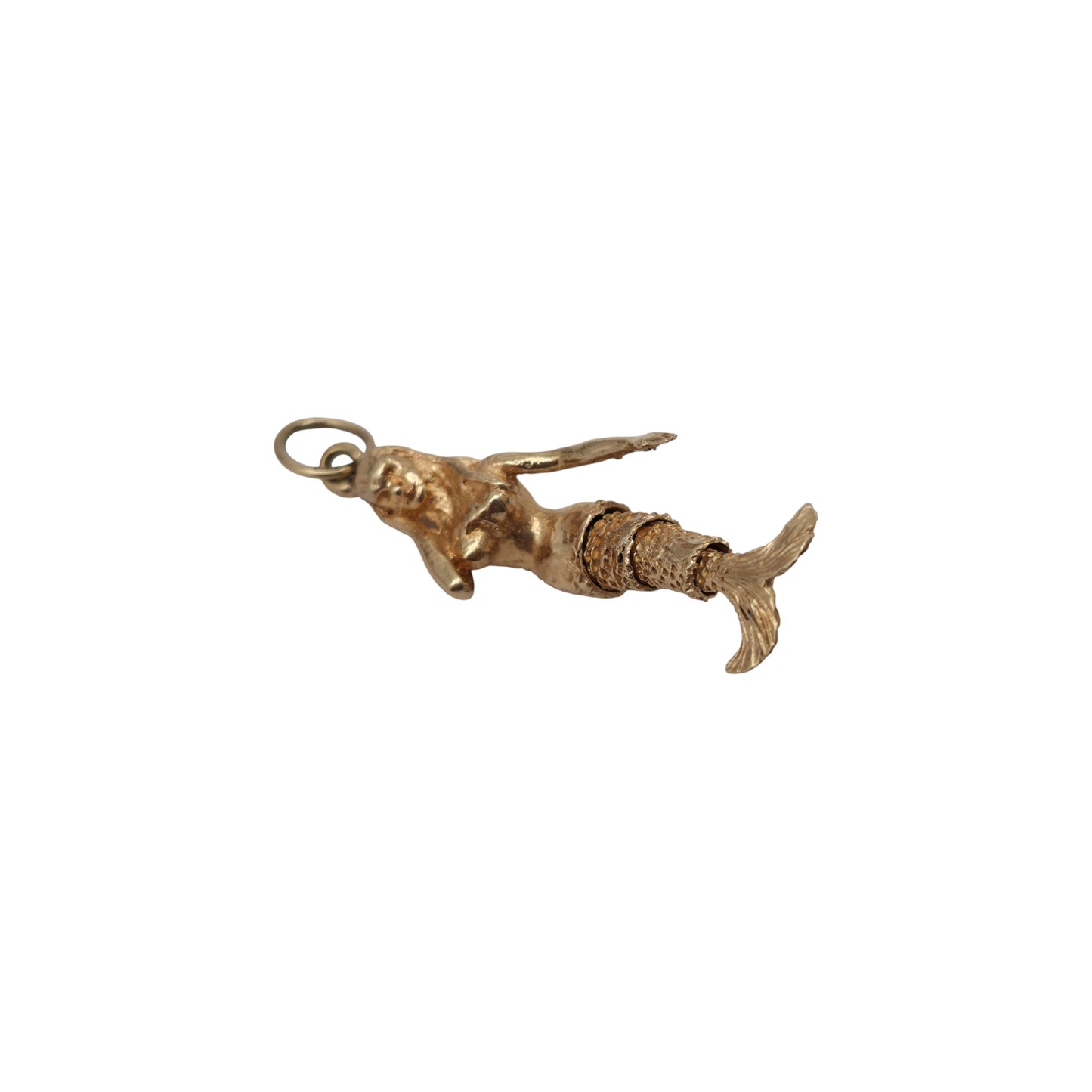 9ct 375 Yellow Gold Articulated Mermaid Charm c.1970 L 2.7 cm 4.0 g.