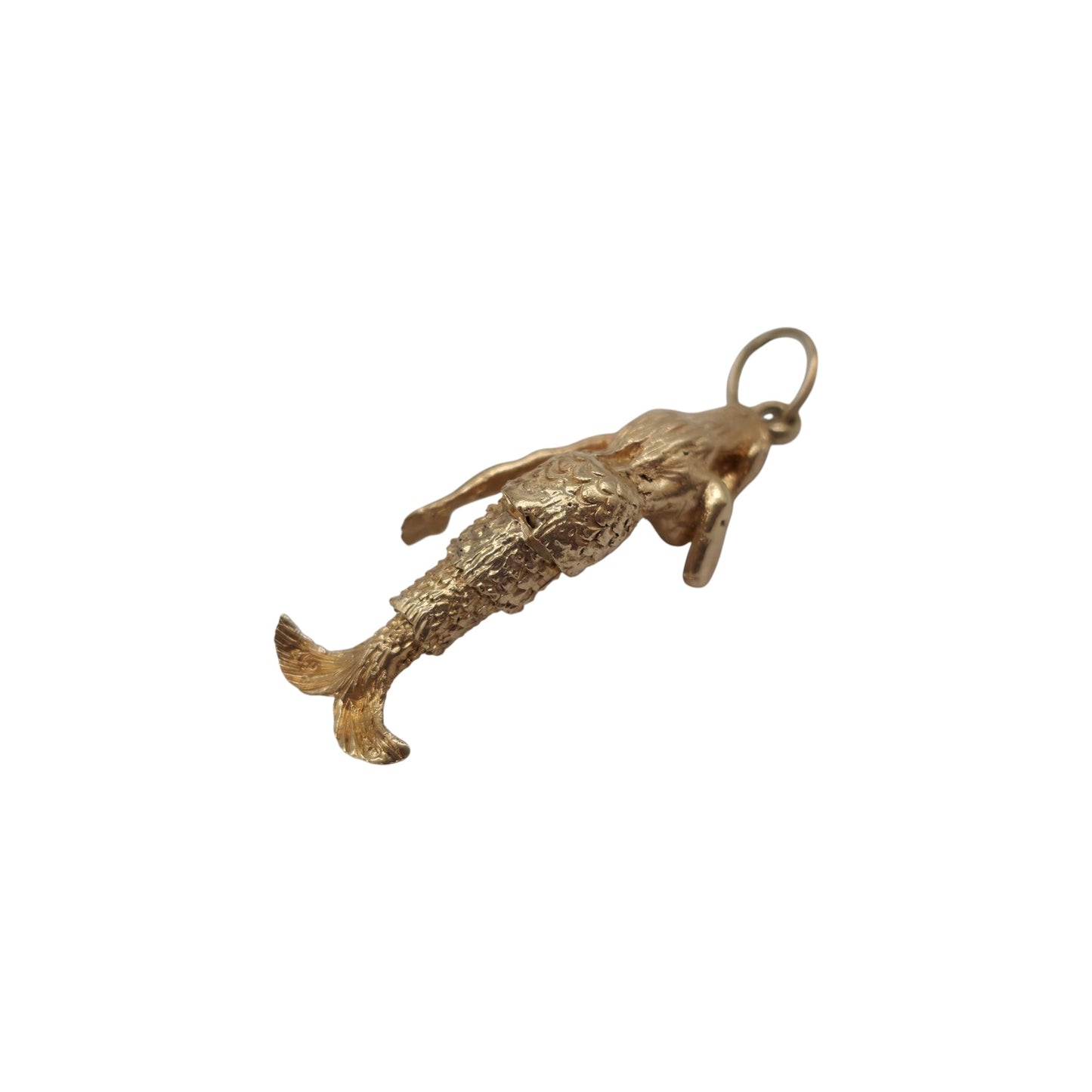 9ct 375 Yellow Gold Articulated Mermaid Charm c.1970 L 2.7 cm 4.0 g.