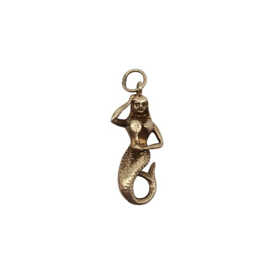 9ct 375 Yellow Gold Mermaid Charm 1962 L 2.3 cm 3.6 g.