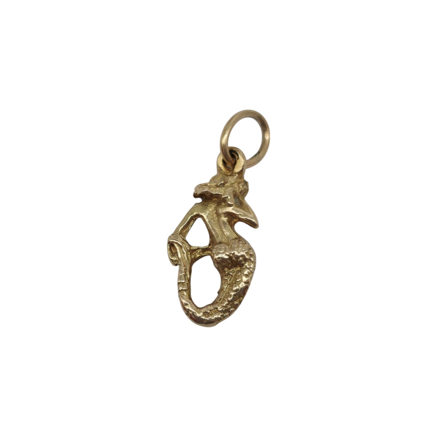 9ct 375 Yellow Gold Mermaid Charm 1965 L 1.6 cm 1.8 g.