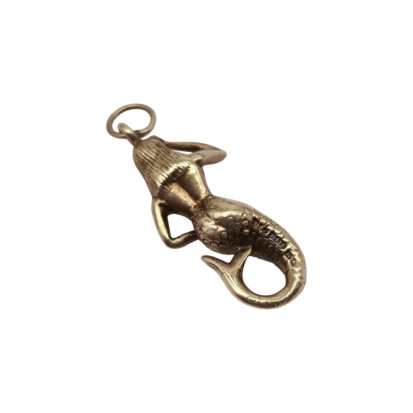 9ct 375 Yellow Gold Mermaid Charm 1962 L 2.3 cm 3.6 g.