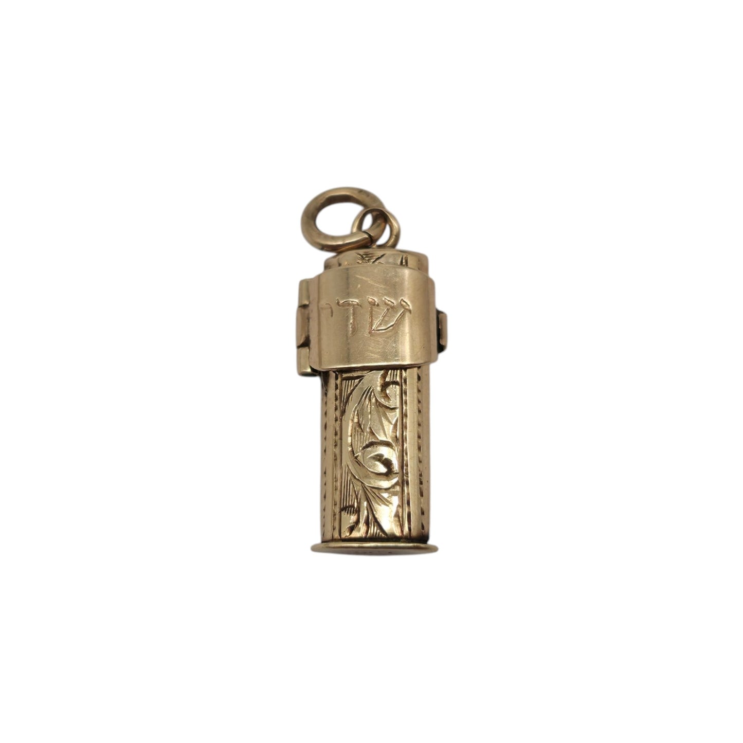 Chester 9ct 375 Yellow Gold Mezuzah Opening Charm 1957 L 1.5 cm 0.9 g.