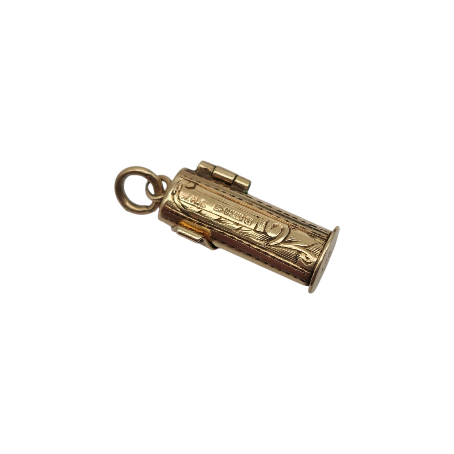 Chester 9ct 375 Yellow Gold Mezuzah Opening Charm 1957 L 1.5 cm 0.9 g.