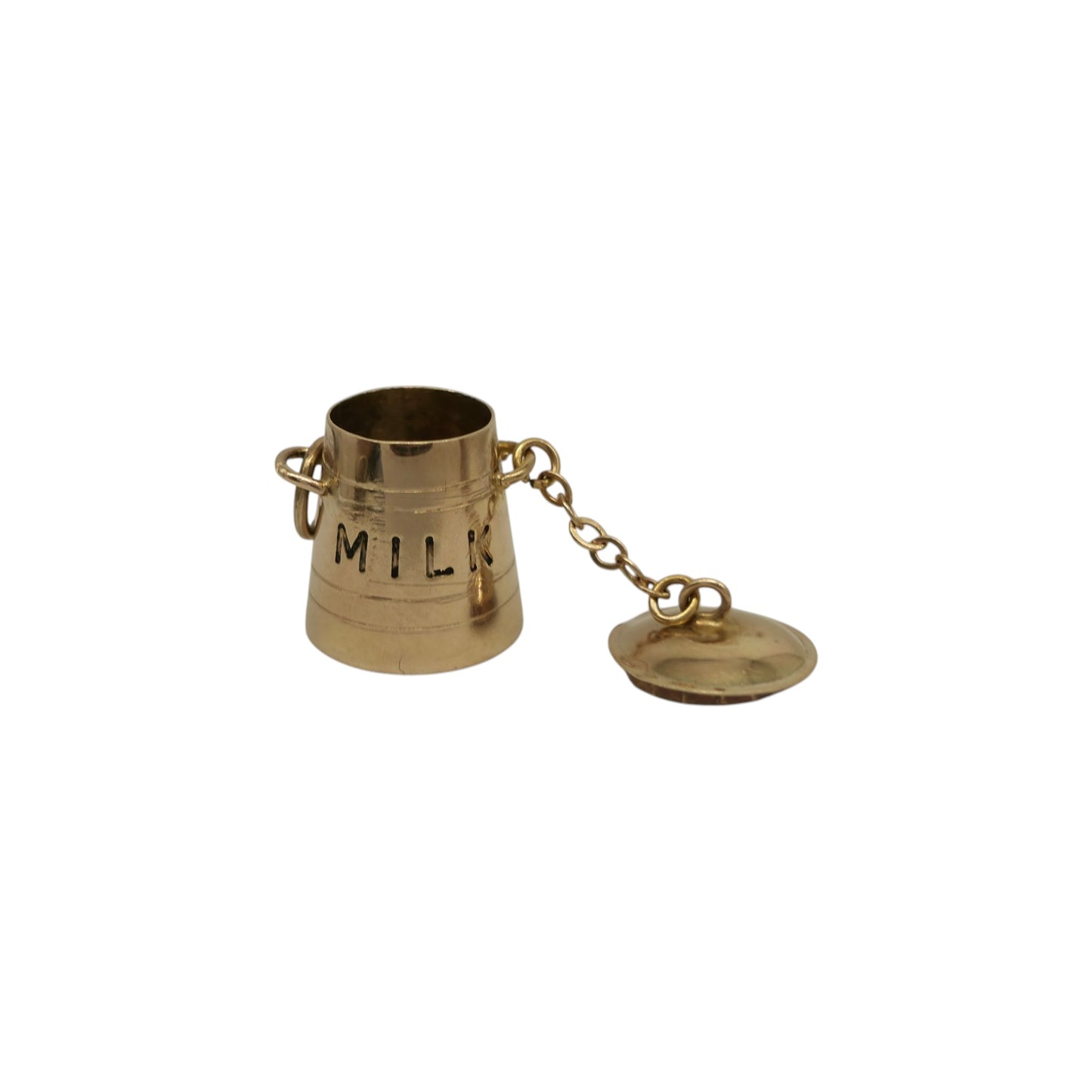 9ct 375 Yellow Gold Milk Jug Opening Charm 1959 L 1.2 cm 1.3 g.