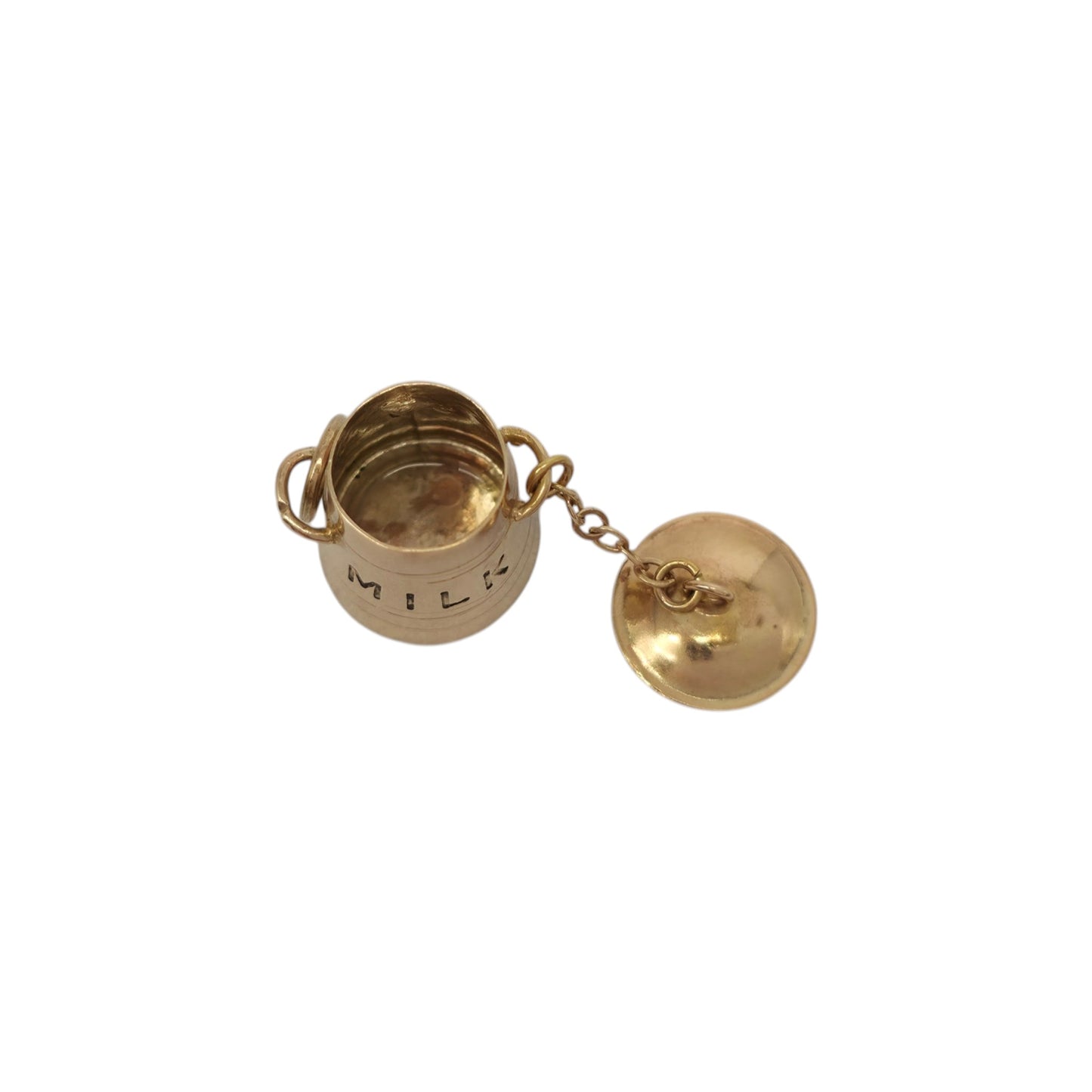 9ct 375 Yellow Gold Milk Jug Opening Charm 1959 L 1.2 cm 1.3 g.