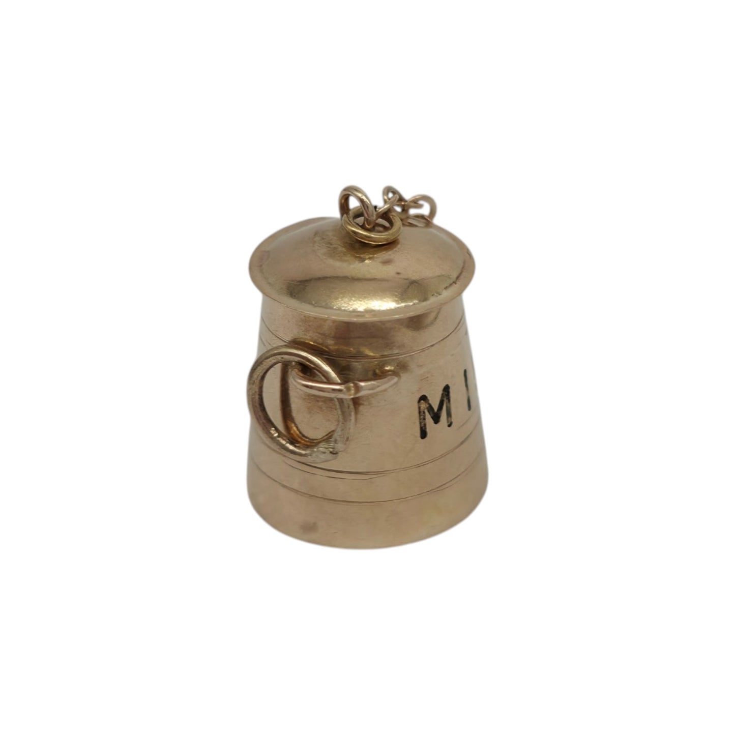 9ct 375 Yellow Gold Milk Jug Opening Charm 1959 L 1.2 cm 1.3 g.