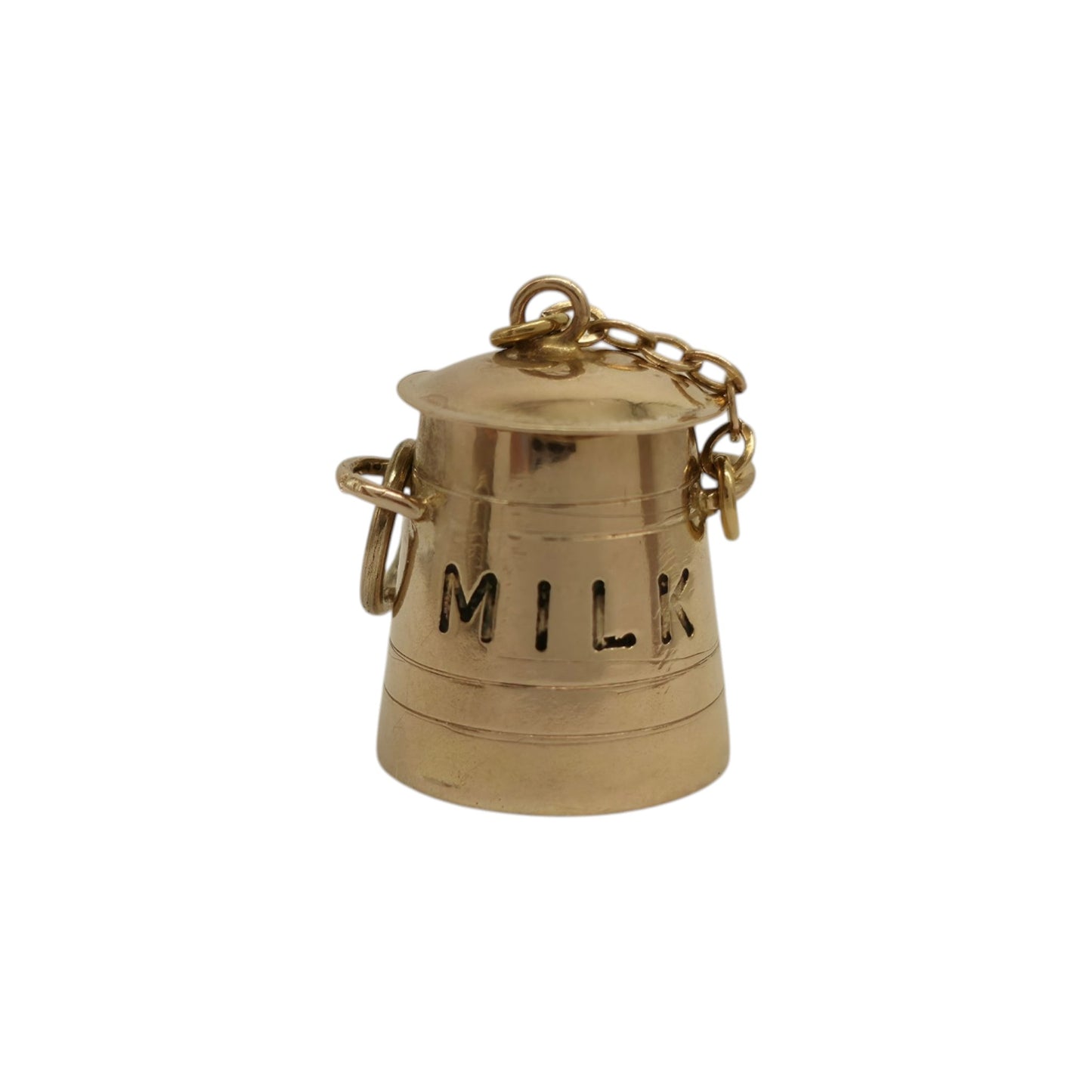 9ct 375 Yellow Gold Milk Jug Opening Charm 1959 L 1.2 cm 1.3 g.