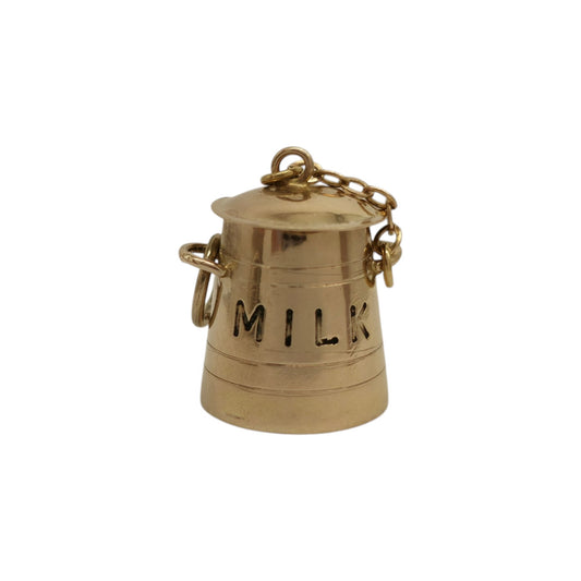 9ct 375 Yellow Gold Milk Jug Opening Charm 1959 L 1.2 cm 1.3 g.