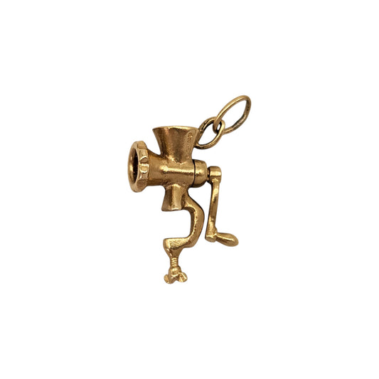 Rare 9ct 375 Yellow Gold Articulated Mincer Charm 1963 L 2.3 cm 2.9 g.