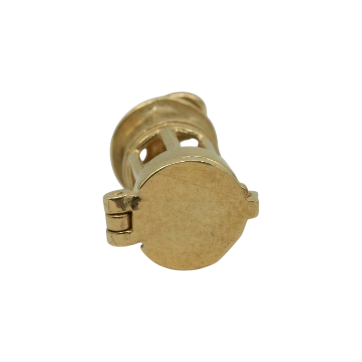 9ct 375 Yellow Gold Miner's Lamp Opening Charm L 1.3 cm 2.0 g.