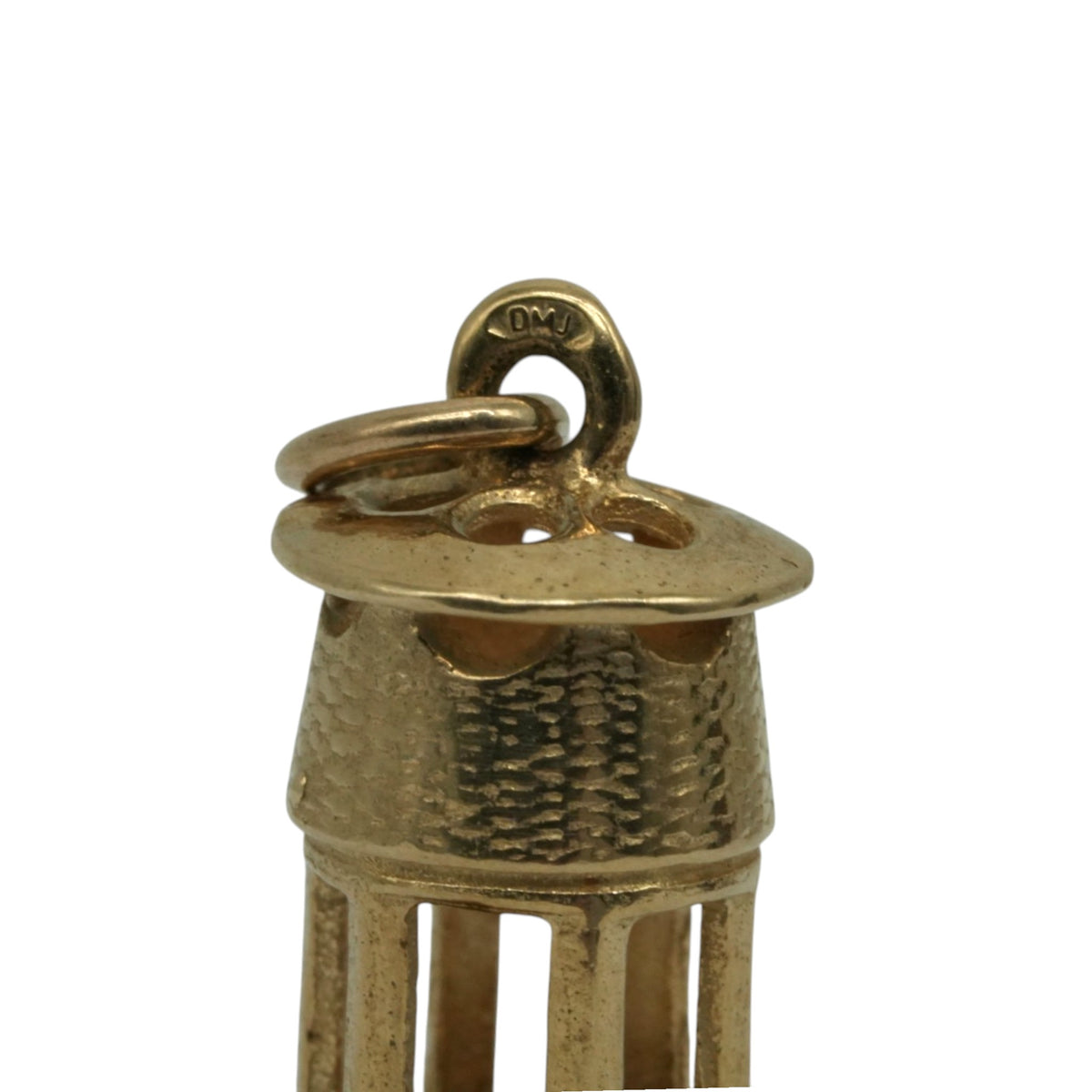 9ct 375 Yellow Gold Miner's Lamp Opening Charm L 1.3 cm 2.0 g.
