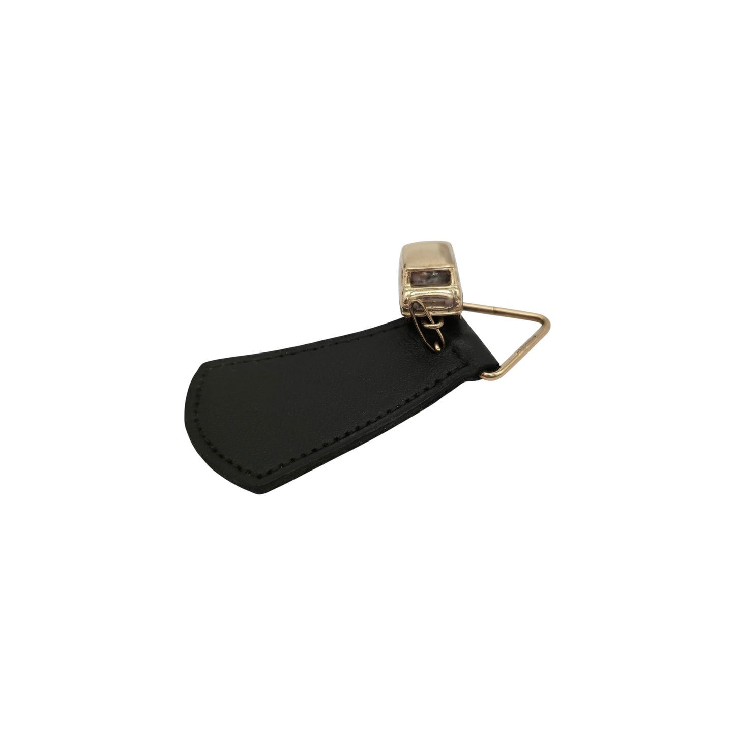 Unusual Heavy 9ct 375 Yellow Gold Mini Cooper Leather Key Fob 1967, 16.0 g.