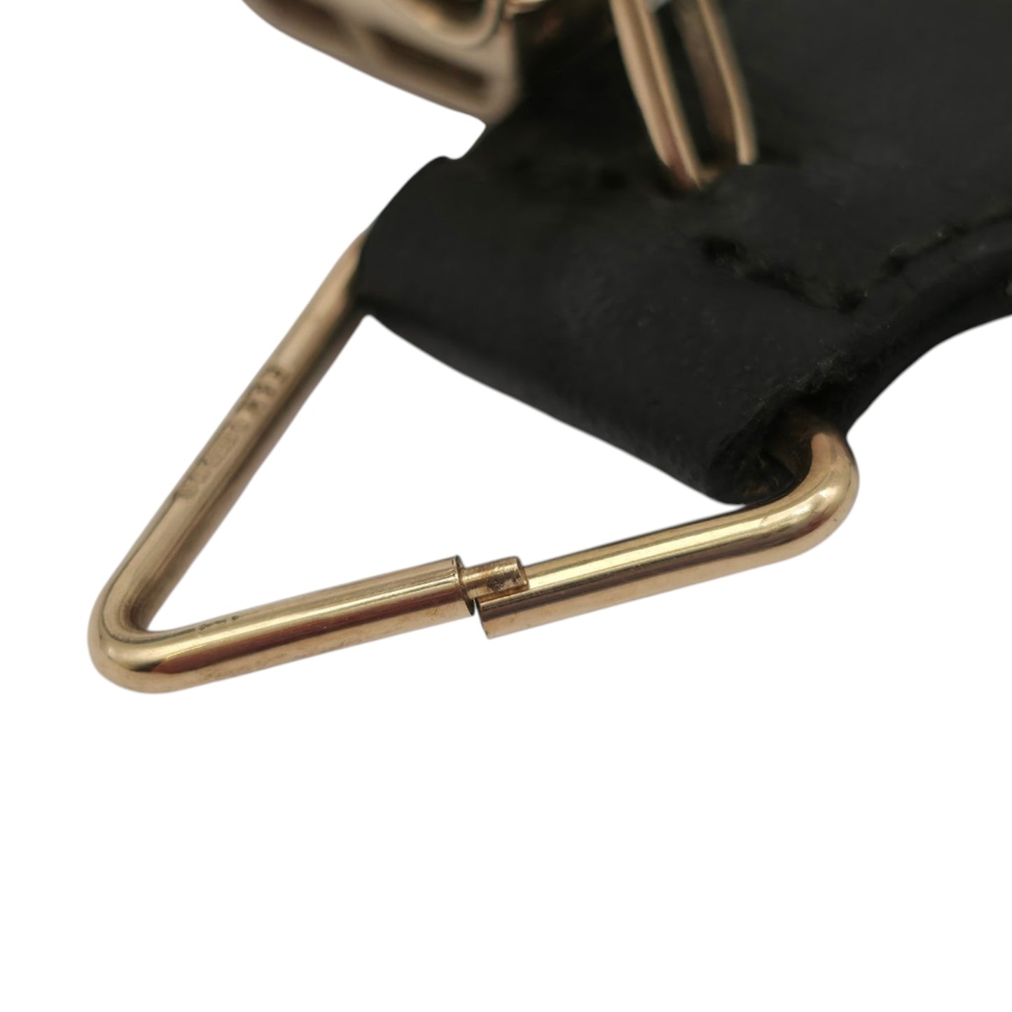 Unusual Heavy 9ct 375 Yellow Gold Mini Cooper Leather Key Fob 1967, 16.0 g.