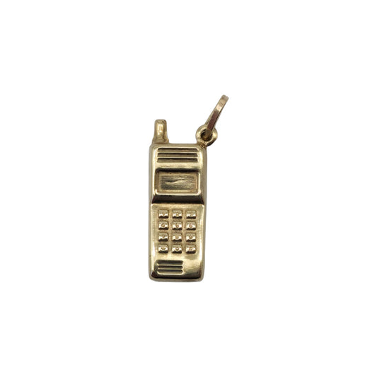 9ct 375 Yellow Gold Mobile Phone Charm L 2.1 cm 0.7 g.