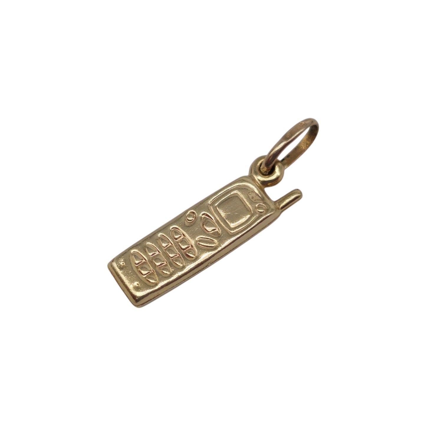 9ct 375 Yellow Gold Mobile Phone Charm L 1.9 cm 0.8 g.