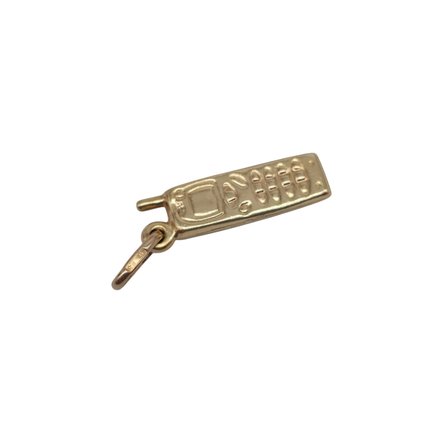9ct 375 Yellow Gold Mobile Phone Charm L 1.9 cm 0.8 g.