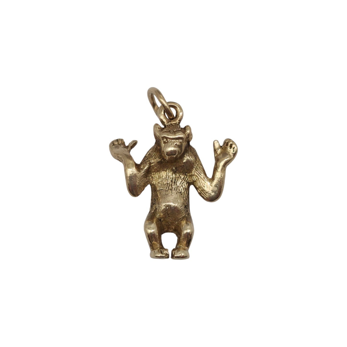 9ct 375 Yellow Gold Monkey Charm 1960 L 1.5 cm 2.7 g.