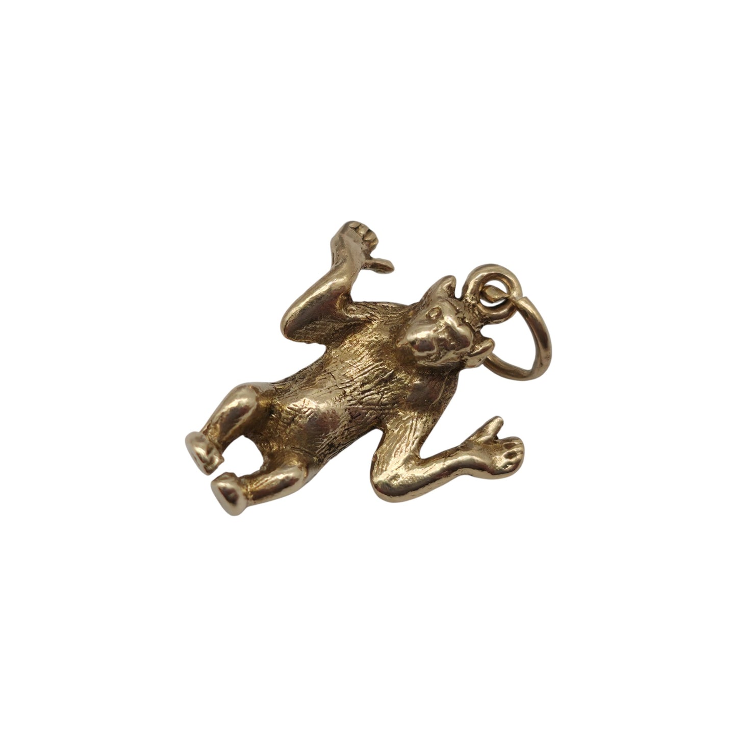 9ct 375 Yellow Gold Monkey Charm 1960 L 1.5 cm 2.7 g.