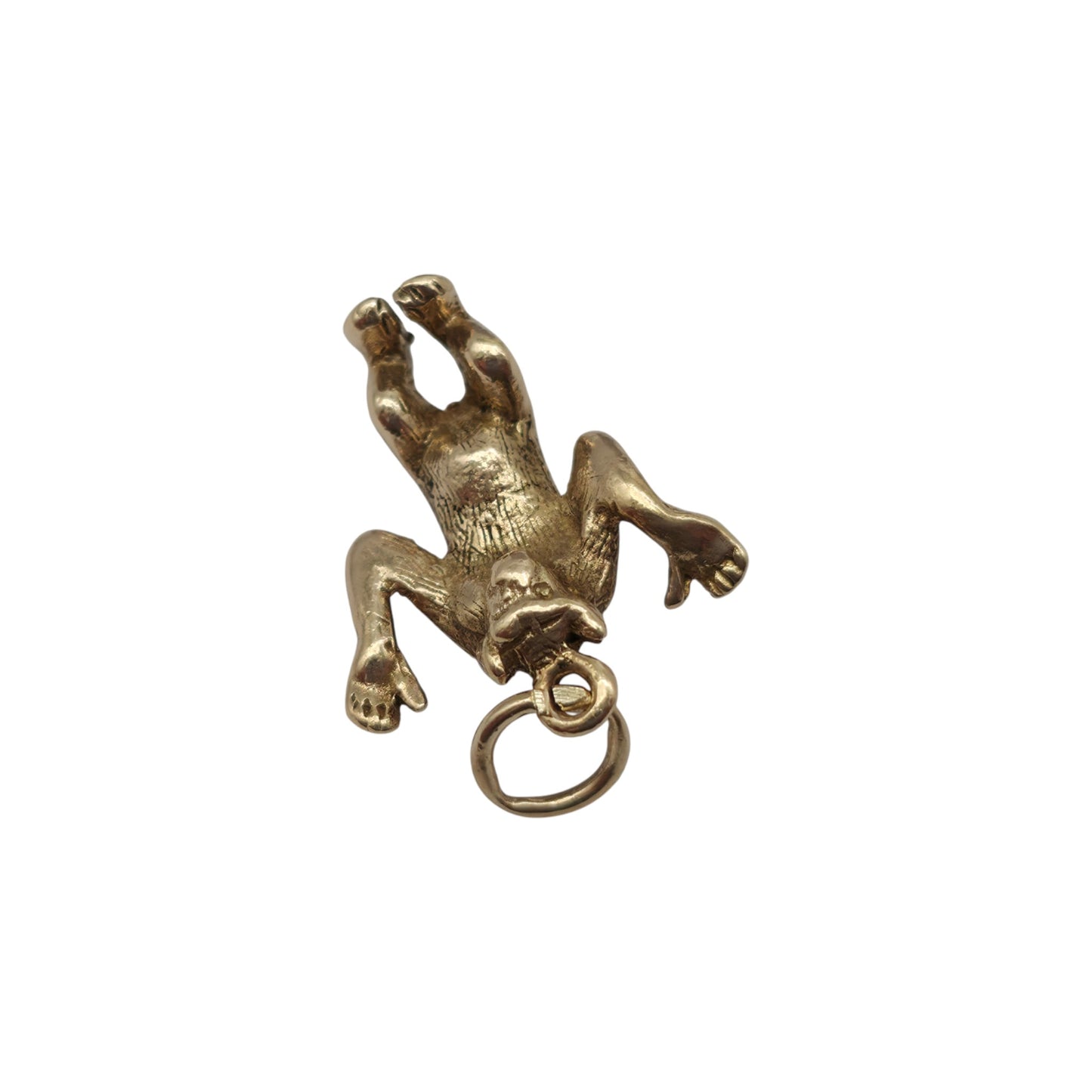9ct 375 Yellow Gold Monkey Charm 1960 L 1.5 cm 2.7 g.
