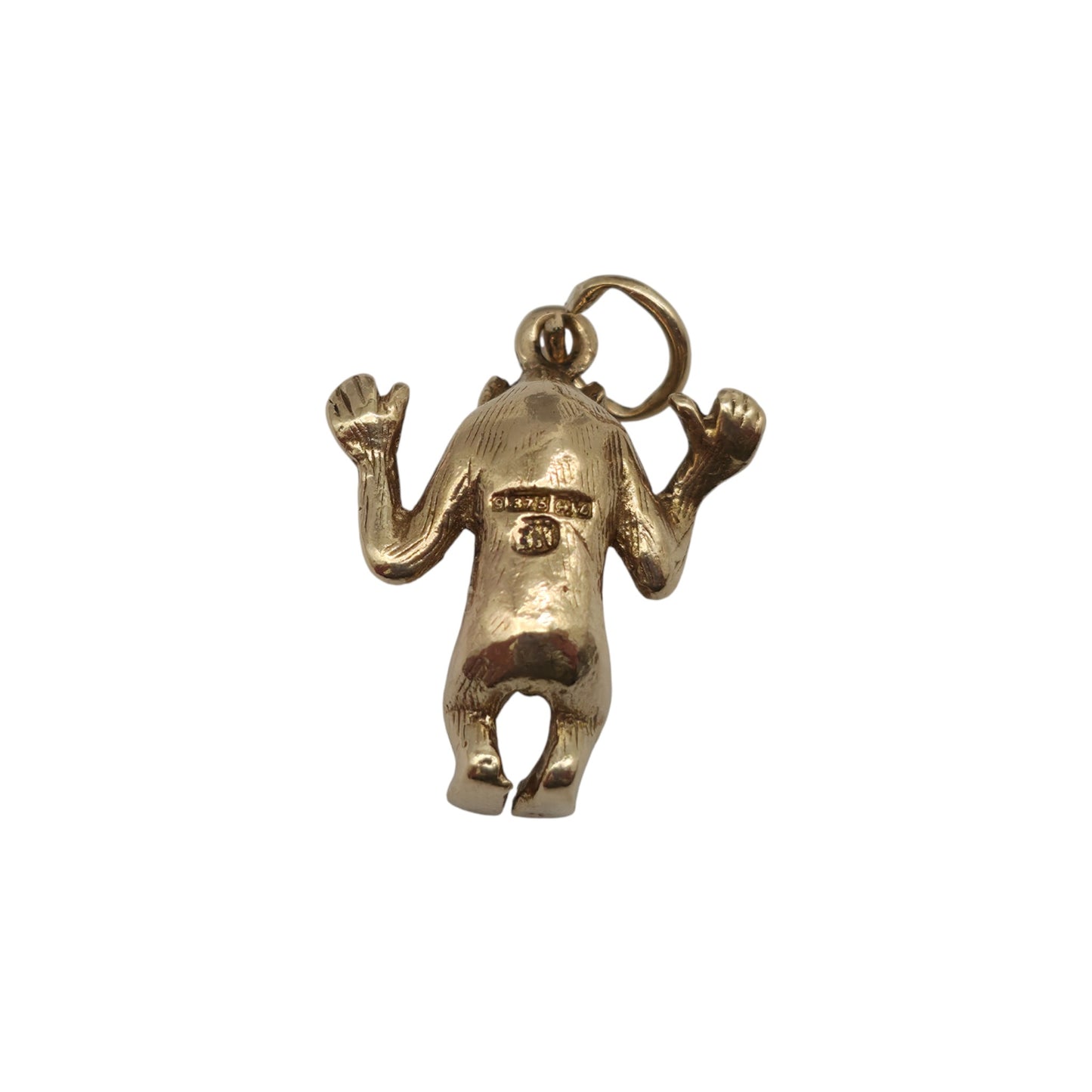 9ct 375 Yellow Gold Monkey Charm 1960 L 1.5 cm 2.7 g.