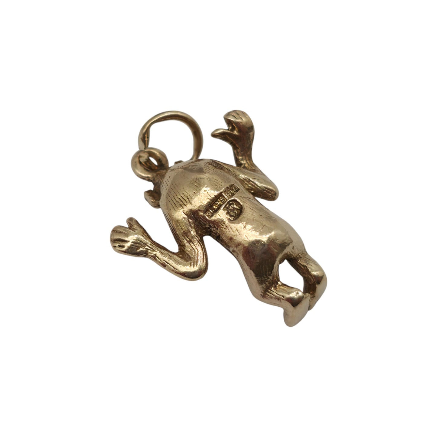 9ct 375 Yellow Gold Monkey Charm 1960 L 1.5 cm 2.7 g.