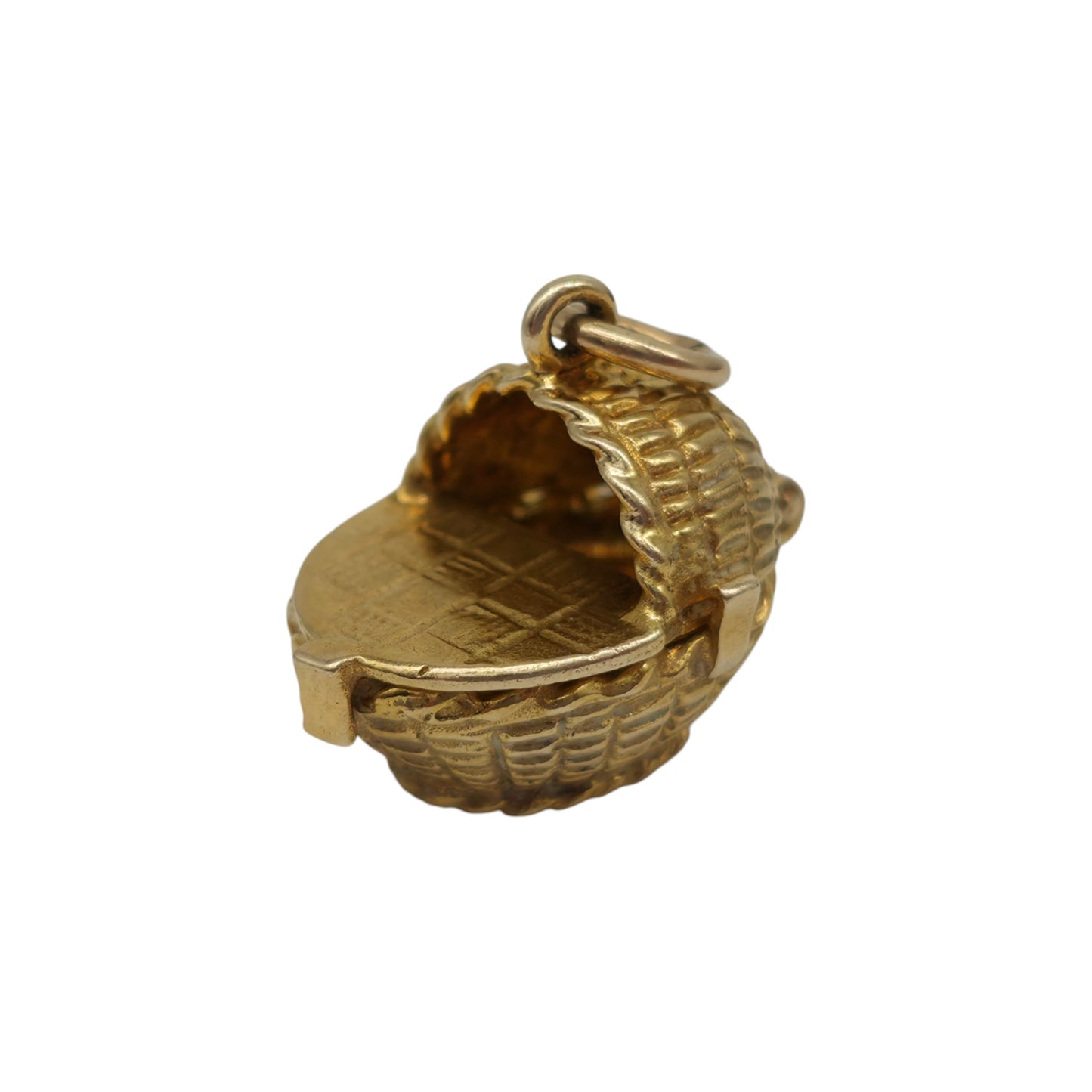 9ct 375 Yellow Gold Moses Basket Opening Charm 1967 L 1.6 cm 4.0 g.