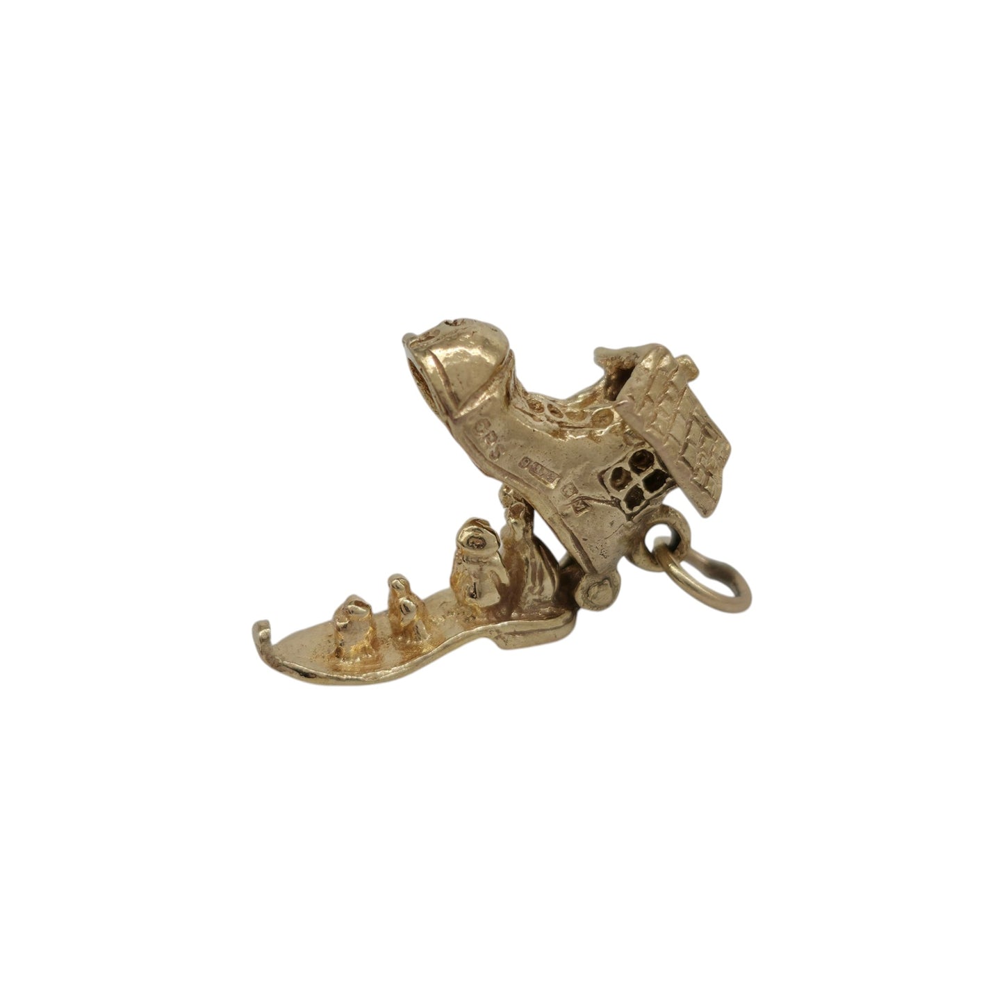 9ct 375 Yellow Gold Mother Hubbard Opening Charm 1961 L 1.6 cm 2.9 g.