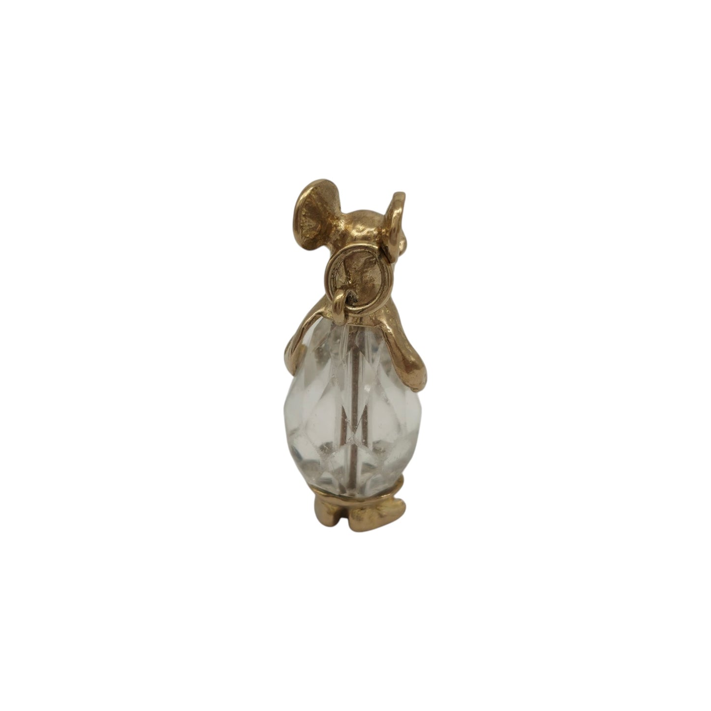 9ct 375 Yellow Gold Mouse Charm 1973 L 2.6 cm 4.8 g.