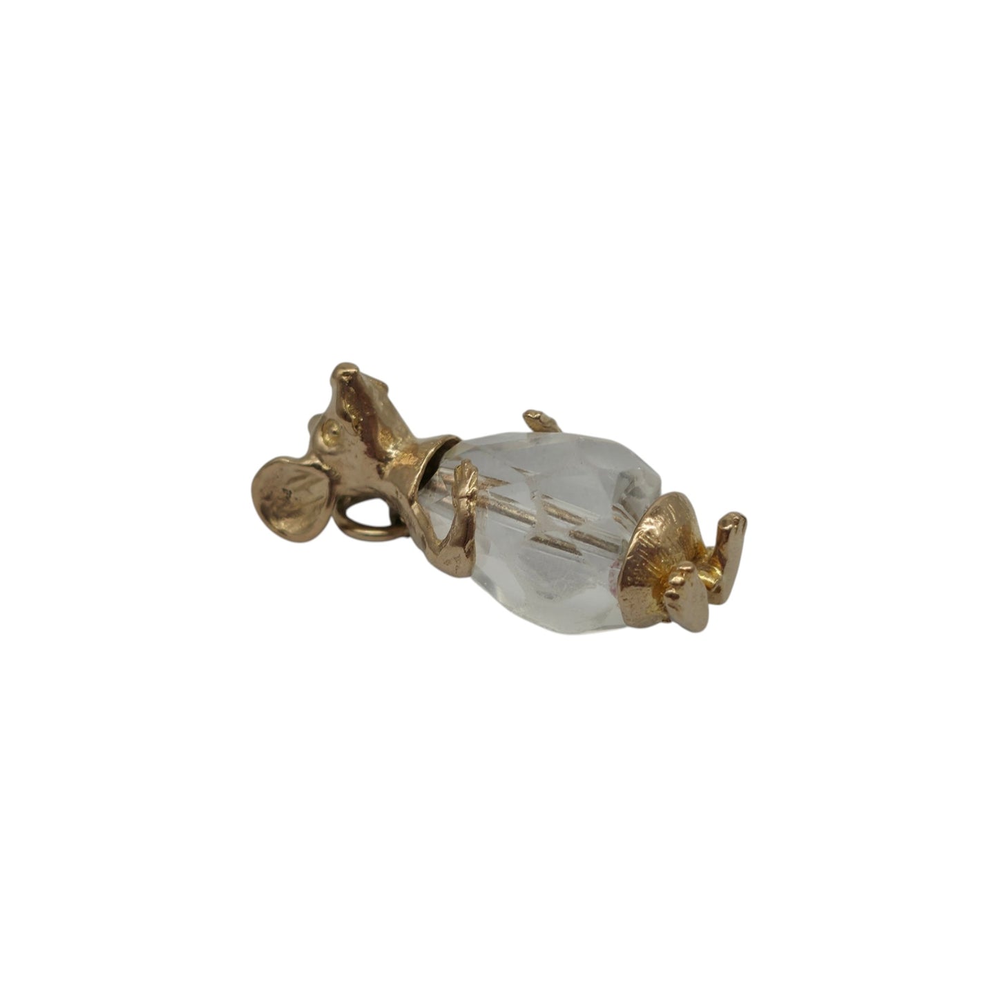 9ct 375 Yellow Gold Mouse Charm 1973 L 2.6 cm 4.8 g.