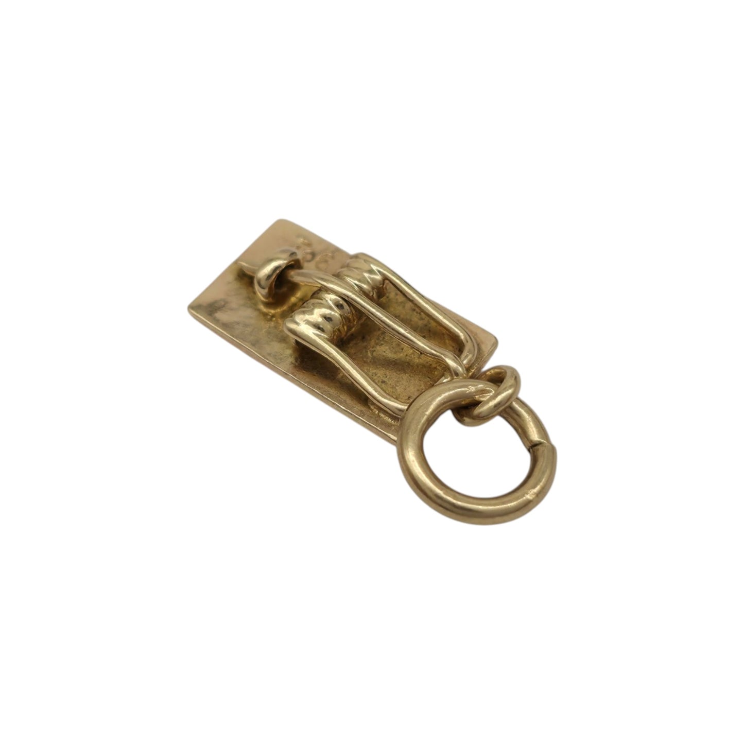 希少 9ct 375 イエローゴールド マウストラップチャーム 1960年代製 長さ1.0cm 0.7g.