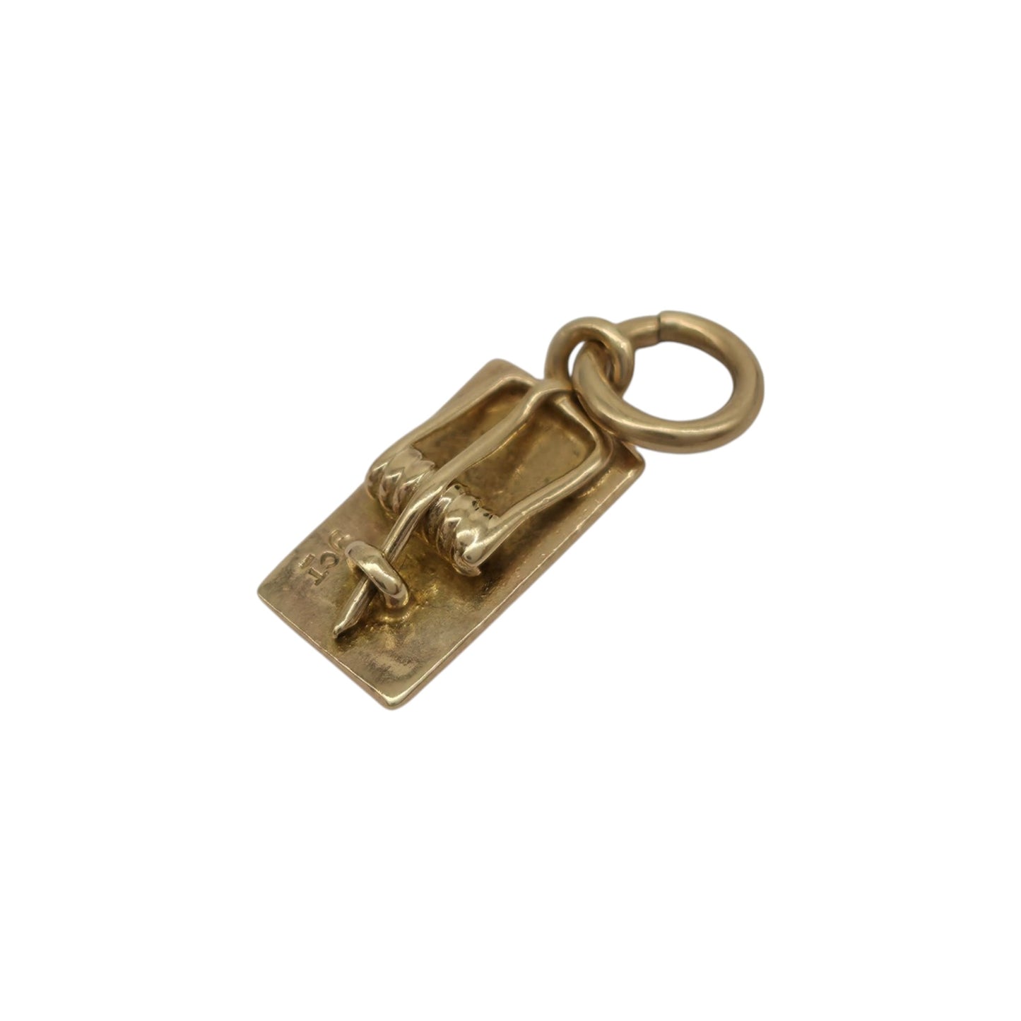 希少 9ct 375 イエローゴールド マウストラップチャーム 1960年代製 長さ1.0cm 0.7g.