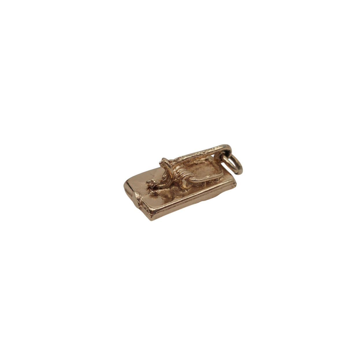 9ct 375 Rose Gold Mouse Trap Charm 1970 L 1.3 cm 1.7 g.