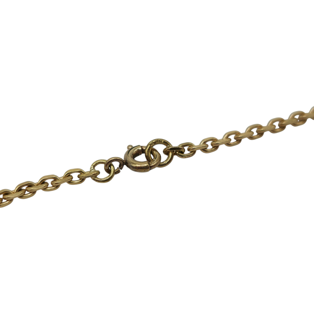 Long 18ct 750 Yellow Gold Ruby & Pearls Necklace 1983 L 70.5 cm 12.7 g.